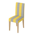 housse de chaise rayures jaune et gris