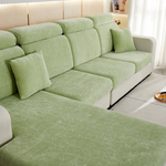 Housse de Coussin Canapé <br> Effet Velours Vert