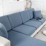 Housse de Coussin Canapé <br> Extensible Bleu Gris