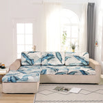 Housse de Coussin Canapé <br> Florale Bleu