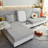 Housse de Coussin Canapé Jacquard Entrecroisé Gris Clair