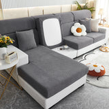 Housse de Coussin Canapé Jacquard Entrecroisé Gris