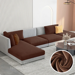 Housse de Coussin Canapé <br> Velours Café