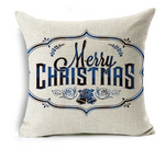 Housse de coussin <br> Merry Christmas Blanc