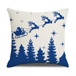Housse de Coussin Merry Christmas Bleu
