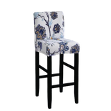 Housse de Tabouret <br> Fleurie Bleu