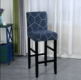 Housse de Tabouret <br> Géométrique Bleu Marine