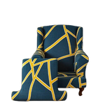 Housse fauteuil Crapaud <br> Géométrique Bleu Jaune