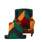 Housse fauteuil Crapaud <br> Géométrique Vert