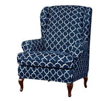 Housse fauteuil Crapaud <br> Imprimée Bleu Marine