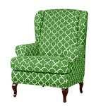 Housse fauteuil Crapaud <br> Imprimée Vert Clair