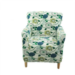 Housse fauteuil Scandinave <br> Fleurie Verte