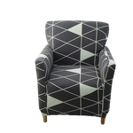 Housse fauteuil Scandinave <br> Géométrique Noir et Blanc