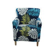 Housse fauteuil Scandinave <br> Tropicale Bleue