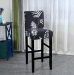 Housse de Tabouret <br> Feuillage Bleu Marine