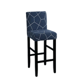 Housse de Tabouret <br> Géométrique Bleu Marine