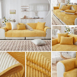 Plaid pour canapé velours <br> Cristal Jaune