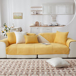 Plaid pour canapé velours <br> Cristal Jaune