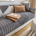 Plaid pour canapé velours <br> Epais Gris