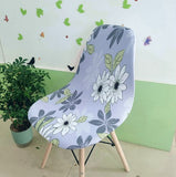 Housse chaise Scandinave <br> Fleurie Blanche