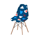 Housse chaise Scandinave <br> Noël Bleue