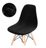 Housse Chaise Scandinave Velours Noir