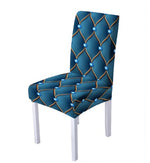 Housse de chaise <br> Matelassée Bleue