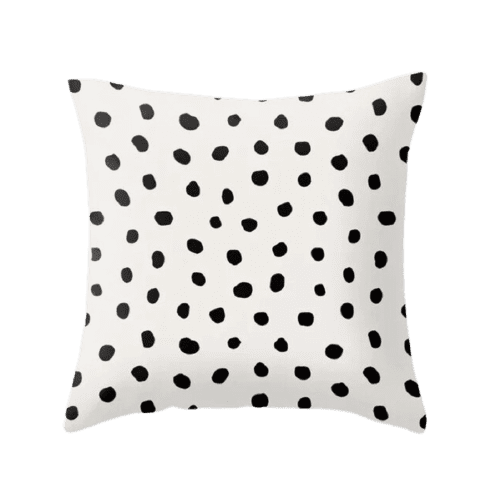 Housse de coussin 45x45 a Pois Noir et Blanc 1001 Housses