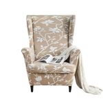 Housse fauteuil <br> Extensible Florale Beige