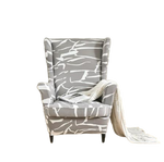 Housse fauteuil <br> Imprimée Blanche
