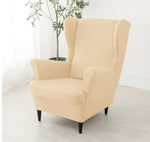 Housse fauteuil <br> Extensible Crème