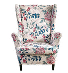 Housse fauteuil <br> Extensible Fleurie Rose et Bleu