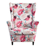 Housse fauteuil <br> Extensible Fleurie Rose