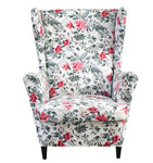 Housse fauteuil <br> Extensible Fleurie Rouge
