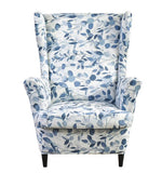 Housse fauteuil <br> Extensible Florale Bleue
