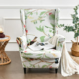 Housse fauteuil <br> Extensible Florale Verte