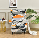 Housse fauteuil <br> Extensible Géométrique Orange