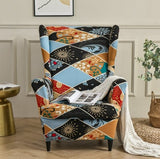 Housse fauteuil <br> Extensible Géométrique Multicolore