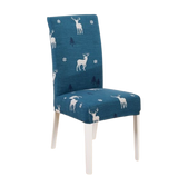 Housse de chaise <br> Cerf de Noël Bleue